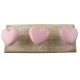 Pink Heart Ceramic Wooden Hook